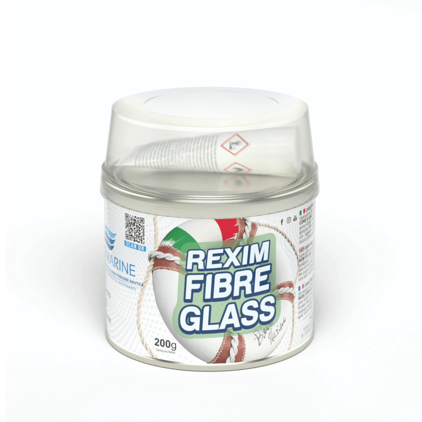 Rexim Fibre Glass - snel uithardende glasvezelplamuur - Blue Marine